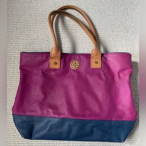 Tory Burch magenta and navy purse
